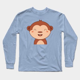 Kawaii Cute Brown Monkey Long Sleeve T-Shirt